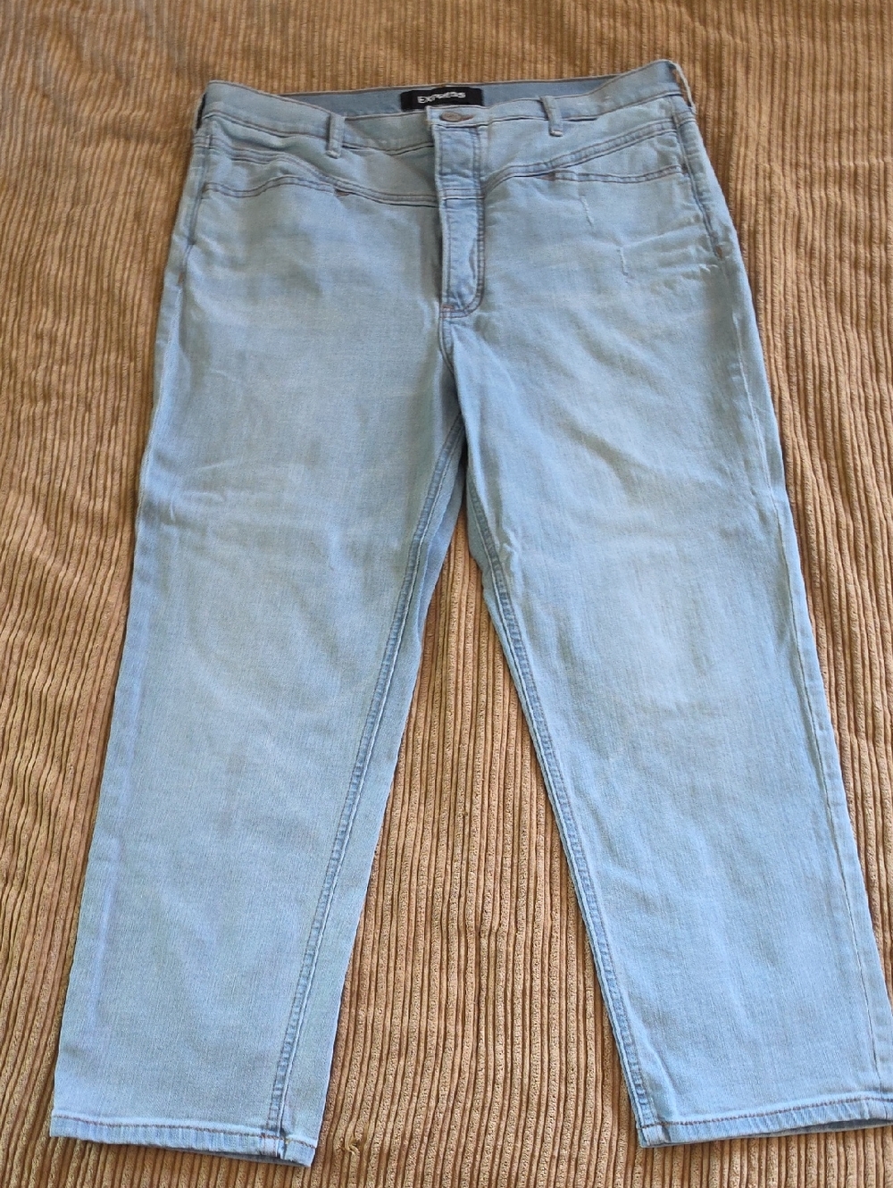 Express Light Blue High-Rise Women's Mom Jeans